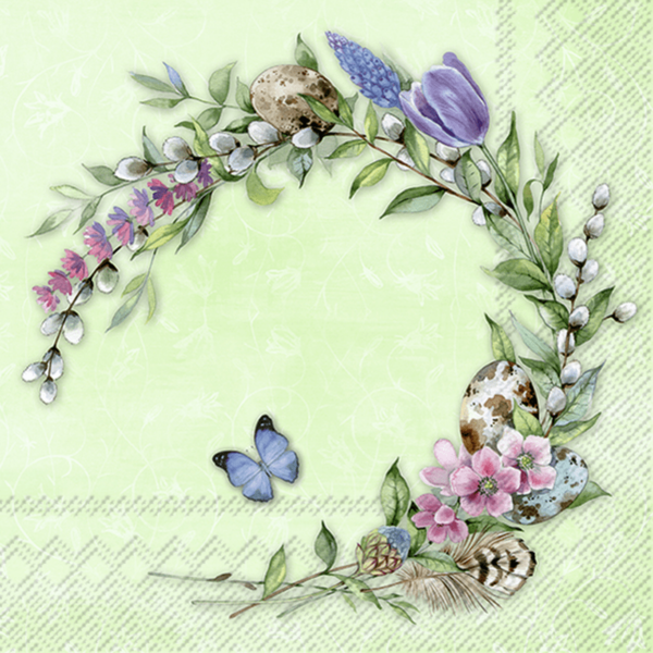 Salvrätikud Floris Wreath Green 33x33cm