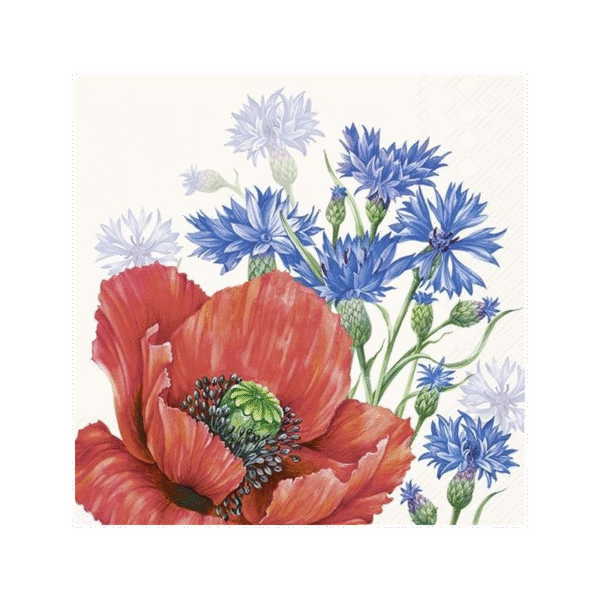 Salvrätikud Poppy and Cornflowers 25x25cm