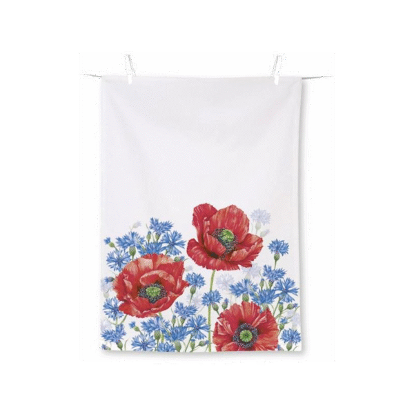 Köögirätik Poppy and Cornflowers 50x70cm